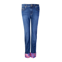 Thumbnail for Chic Cuffed Denim Pants with Printed Details