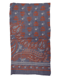 Thumbnail for Stonewash Modal Silk Paisley Print Jacquard Scarf