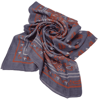 Thumbnail for Stonewash Modal Silk Paisley Print Jacquard Scarf