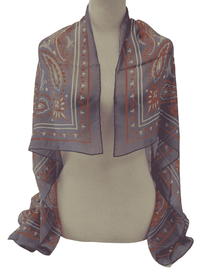 Thumbnail for Stonewash Modal Silk Paisley Print Jacquard Scarf