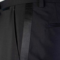 Thumbnail for Elegant Black Wool Tuxedo Trousers