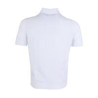 Thumbnail for Elegant Knit-Effect White Polo Shirt