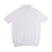 Thumbnail for Elegant Knit-Effect White Polo Shirt