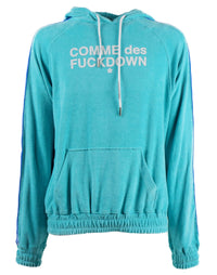 Thumbnail for Light Blue Cotton Terry Hooded Sweatshirt