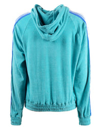 Thumbnail for Light Blue Cotton Terry Hooded Sweatshirt