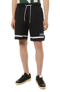 Thumbnail for Sleek Black Bermuda Shorts with Logo Detail