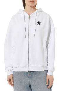 Thumbnail for Chic Symbol Print Zip Hoodie