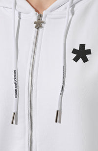 Thumbnail for Chic Symbol Print Zip Hoodie