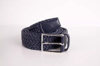 Thumbnail for Elegant Dark Blue Fabric Belt with Silver Buckle