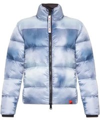 Thumbnail for Chic Light Blue Down Jacket with Logo Patch