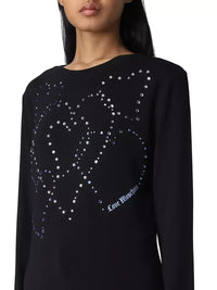 Thumbnail for Rhinestone Heart Embellished Cotton Tee