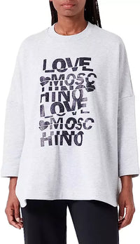 Thumbnail for Glittered Cotton Oversized Sweatshirt - Grey