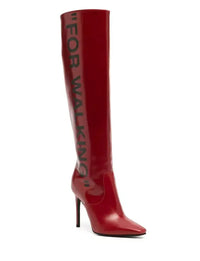 Thumbnail for Chic Scarlet Patent Leather Stiletto Boots