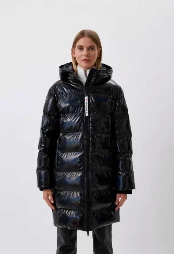 Elegant Painted Effect Long Down Jacket