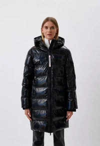 Thumbnail for Elegant Painted Effect Long Down Jacket