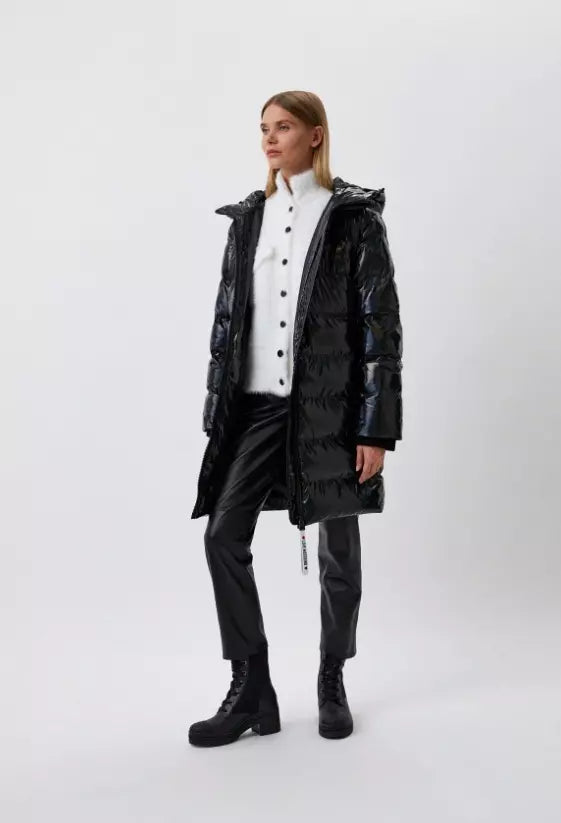 Elegant Painted Effect Long Down Jacket