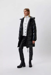 Thumbnail for Elegant Painted Effect Long Down Jacket