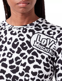 Thumbnail for Chic Leopard Print Logo Crewneck Sweater