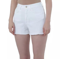 Thumbnail for Chic Raw Hem Logo Cotton Shorts