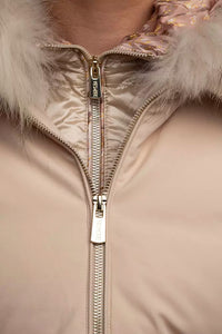 Thumbnail for Chic High-Collar Hooded Women's Jacket with Fur