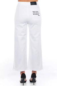 Thumbnail for Elevated Elegance White Cropped Trousers