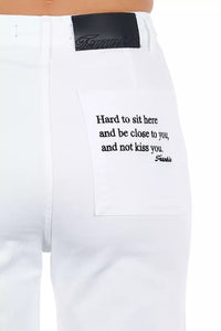 Thumbnail for Elevated Elegance White Cropped Trousers