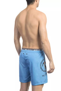 Thumbnail for Chic Light Blue Layered Swim Shorts