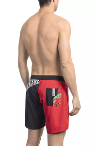 Thumbnail for Ravishing Red Side Print Swim Shorts