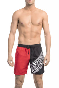 Thumbnail for Ravishing Red Side Print Swim Shorts