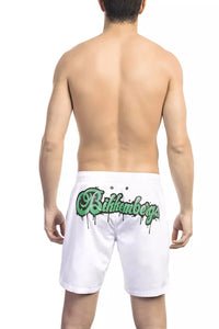 Thumbnail for Elegant White Swim Shorts with Logo Detail