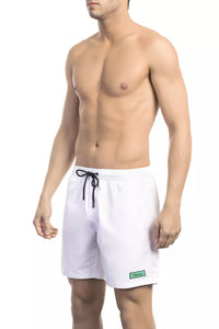 Thumbnail for Elegant White Swim Shorts with Logo Detail