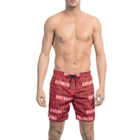 Thumbnail for Red All-Over Print Swim Shorts