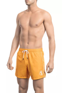 Thumbnail for Vibrant Orange Men's Swim Shorts With Front Print