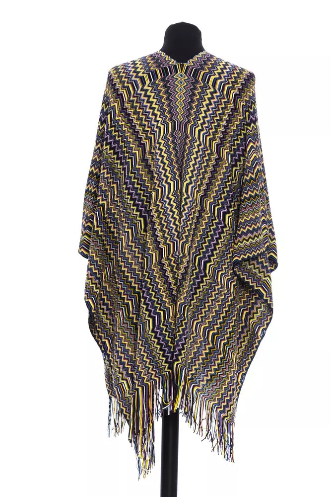 Geometric Fantasy Fringed Poncho