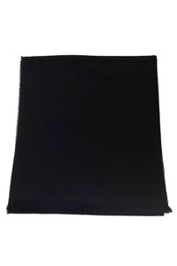 Thumbnail for Elegant Fringed Logo Scarf in Black