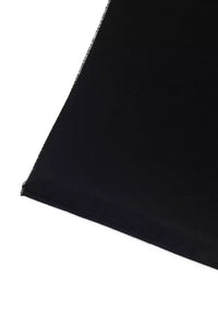 Thumbnail for Elegant Fringed Logo Scarf in Black
