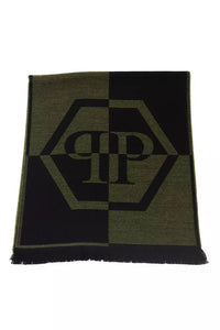 Thumbnail for Plush Fringed Logo Scarf in Lush Green