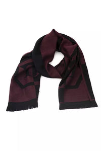 Thumbnail for Elegant Burgundy Fringed Wool-Blend Scarf