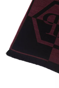 Thumbnail for Elegant Burgundy Fringed Wool-Blend Scarf