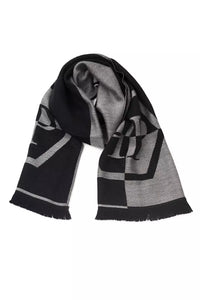 Thumbnail for Chic Gray Fringed Logo Scarf