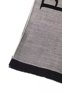 Thumbnail for Chic Gray Fringed Logo Scarf