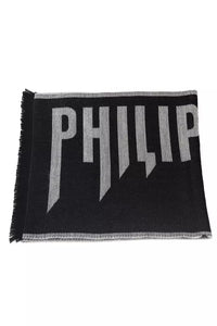Thumbnail for Elegant Gray Fringed Wool Blend Scarf