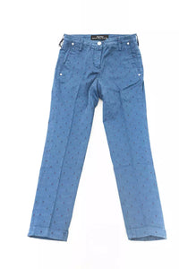 Thumbnail for Sophisticated Blue Chino Jeans with Embroidered Logo