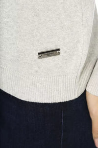 Thumbnail for Chic Gray Wool-Blend Monogrammed Sweater