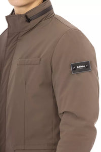 Thumbnail for Elegant Brown Zip-Front Monogram Jacket