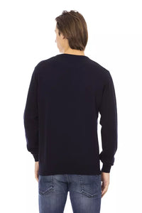 Thumbnail for Chic Crewneck Blue Statement Sweater