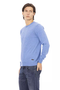 Thumbnail for Elegant Light Blue Crewneck Sweater for Men