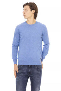 Thumbnail for Elegant Light Blue Crewneck Sweater for Men