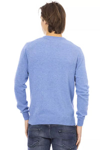 Thumbnail for Elegant Light Blue Crewneck Sweater for Men