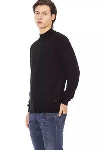 Thumbnail for Sleek Black Turtleneck Monogram Sweater